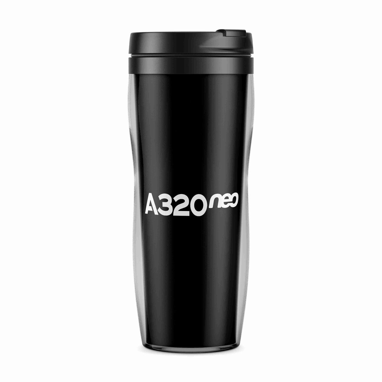 A320neo & Text Designed Plastic Travel Mugs