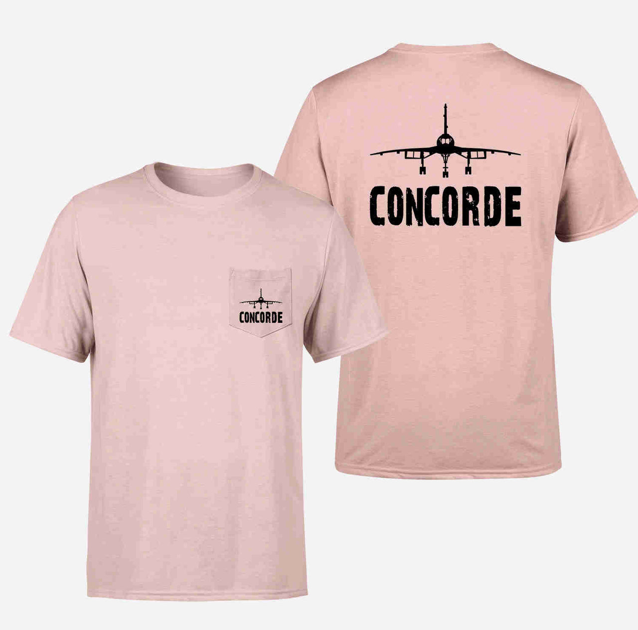 Concorde & Plane Designed Pocket T-Shirts