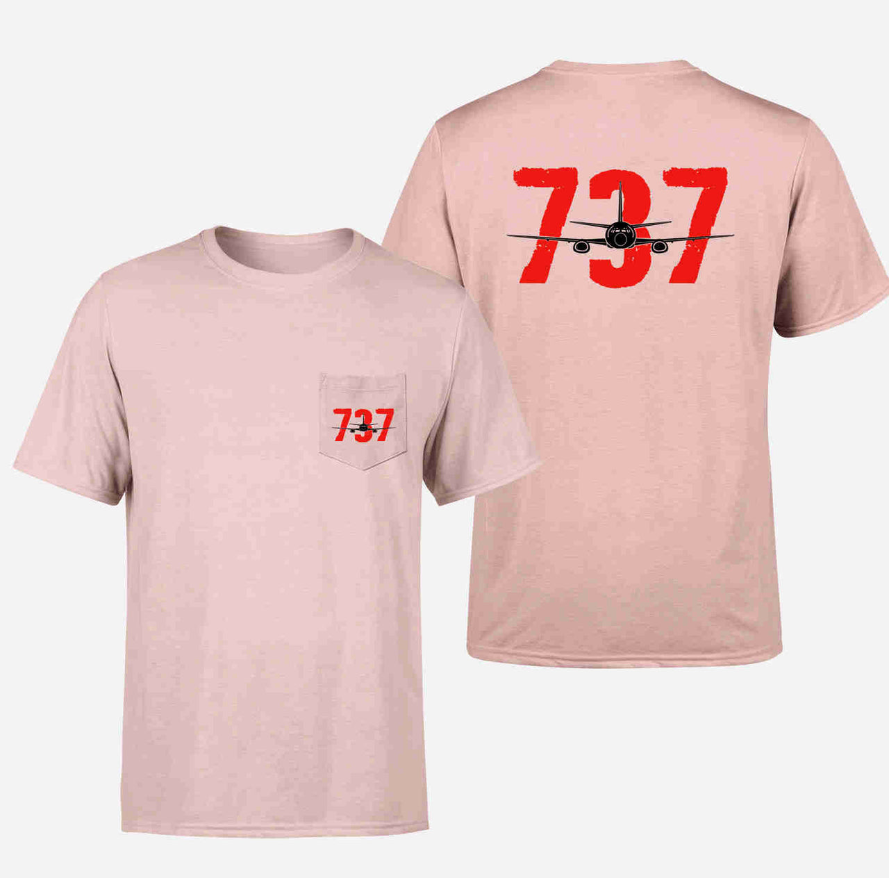 Boeing 737 Designed Designed Pocket T-Shirts