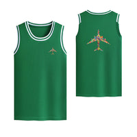 Thumbnail for Colourful Airplane Designed Basketball Style Sports Tank Tops