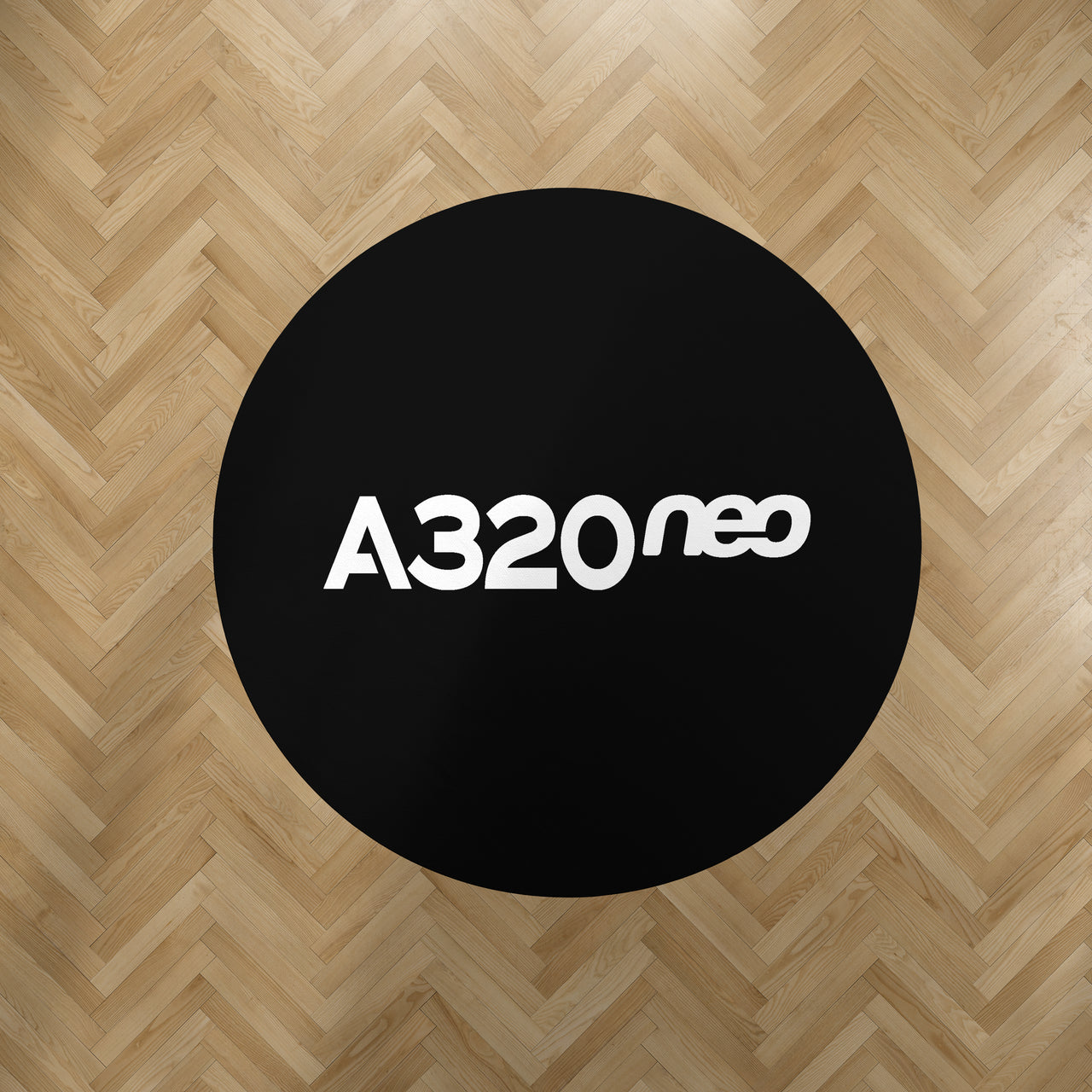 A320neo & Text Designed Carpet & Floor Mats (Round)