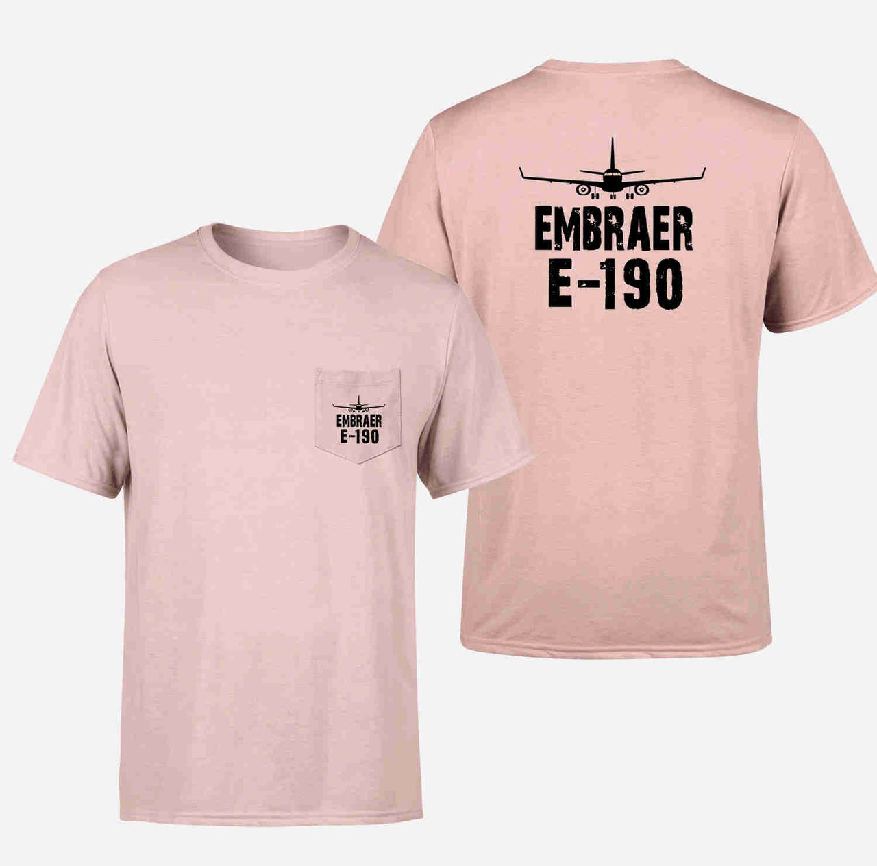 Embraer E-190 & Plane Designed Pocket T-Shirts