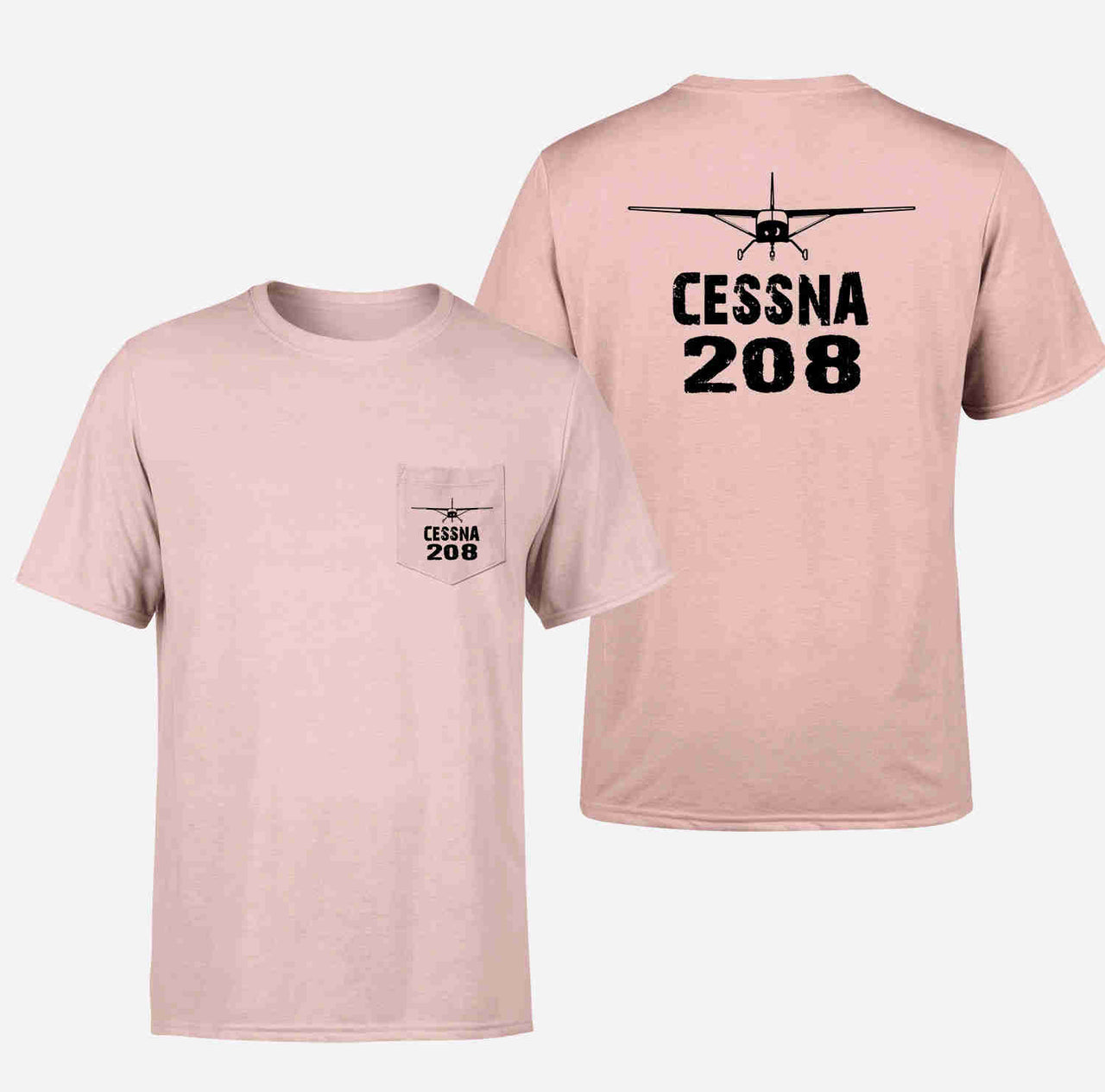 Cessna 208 & Plane Designed Pocket T-Shirts