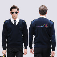 Thumbnail for Multicolor Airplane Designed Wool Pilot Sweaters