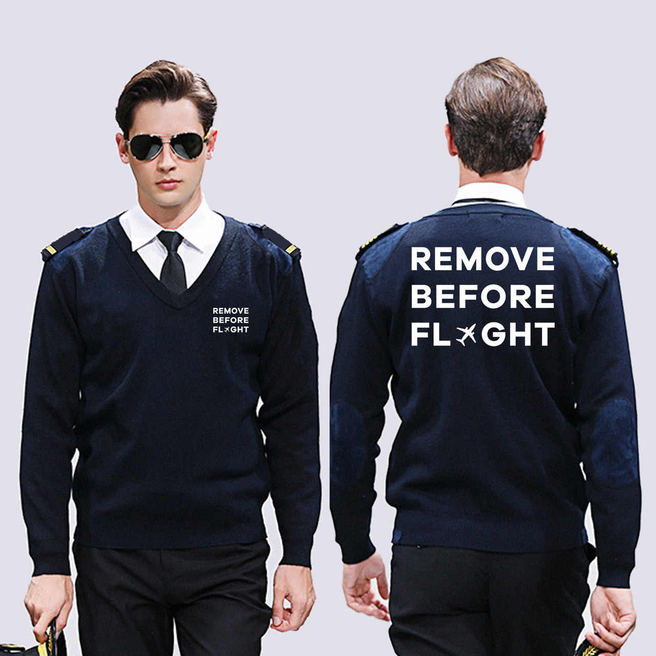 Remove Before Flight Designed Wool Pilot Sweaters