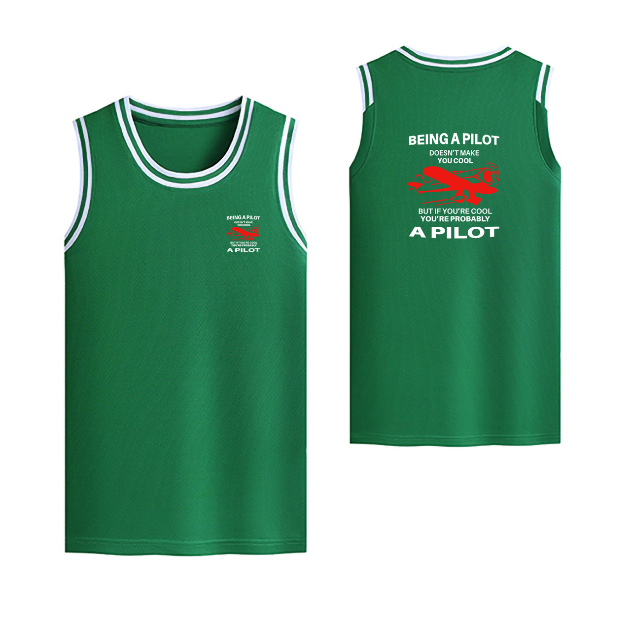 If You're Cool You're Probably a Pilot Designed Basketball Style Sports Tank Tops