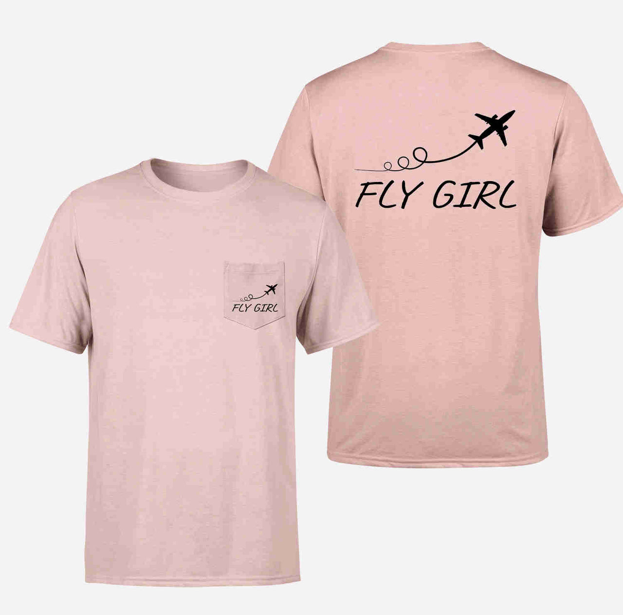 Just Fly It & Fly Girl Designed Pocket T-Shirts