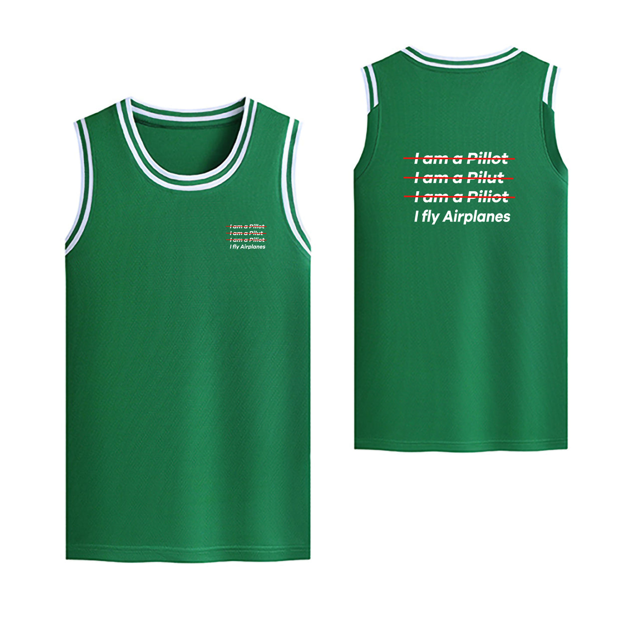 I Fly Airplanes Designed Basketball Style Sports Tank Tops