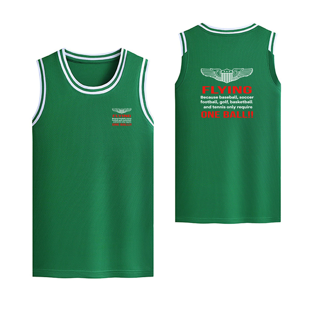 Flying One Ball Designed Basketball Style Sports Tank Tops