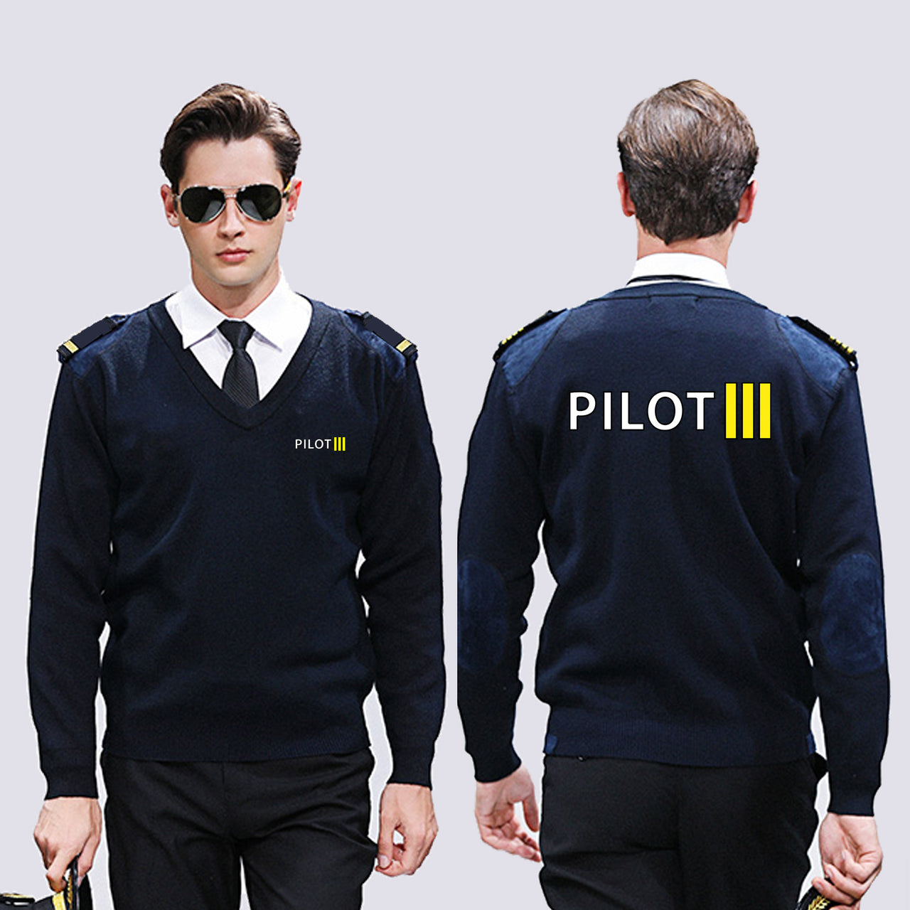 Pilot & Stripes (3 Lines) Designed Wool Pilot Sweaters