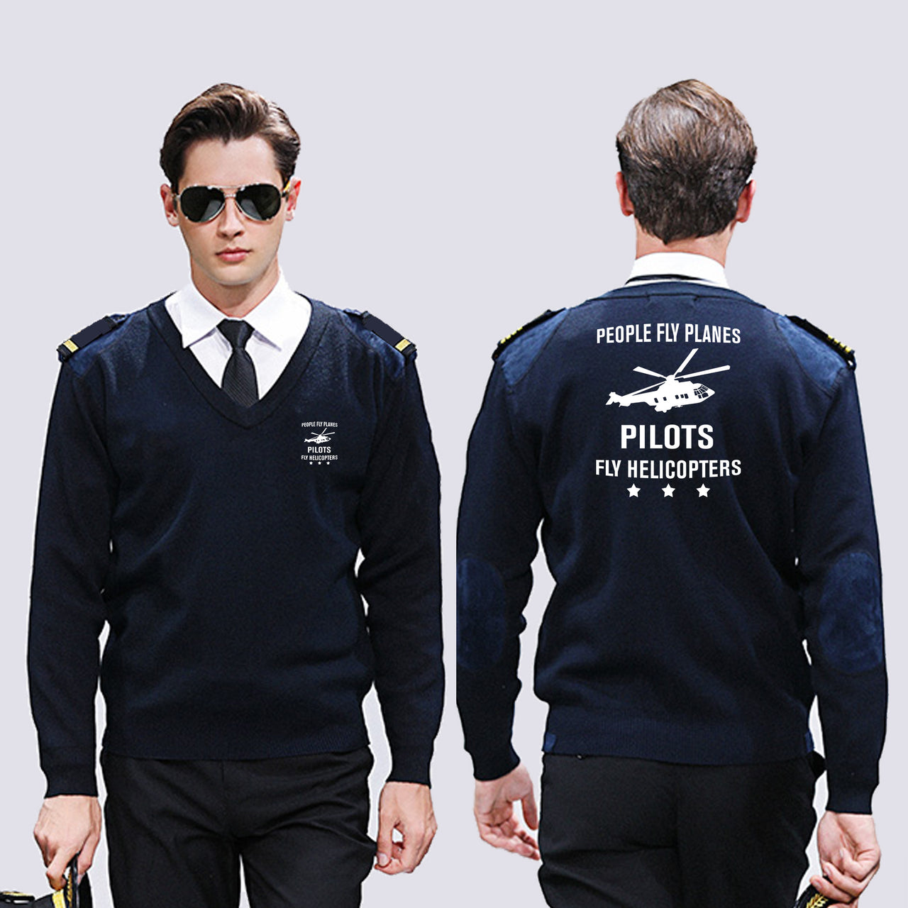 People Fly Planes Pilots Fly Helicopters Designed Wool Pilot Sweaters