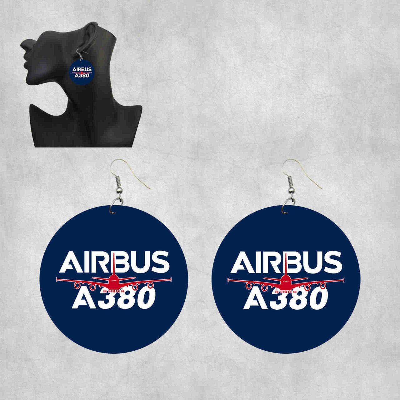 Amazing Airbus A380 Designed Wooden Drop Earrings