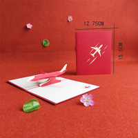 Thumbnail for Airplane Red Paper Cuttings 3D greeting card