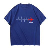 Thumbnail for Aviation Heartbeats Designed Relax Fit T-Shirts