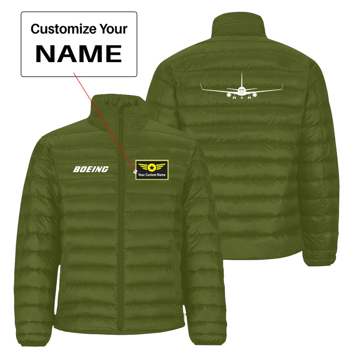 Boeing 767 Silhouette Designed Padded Jackets