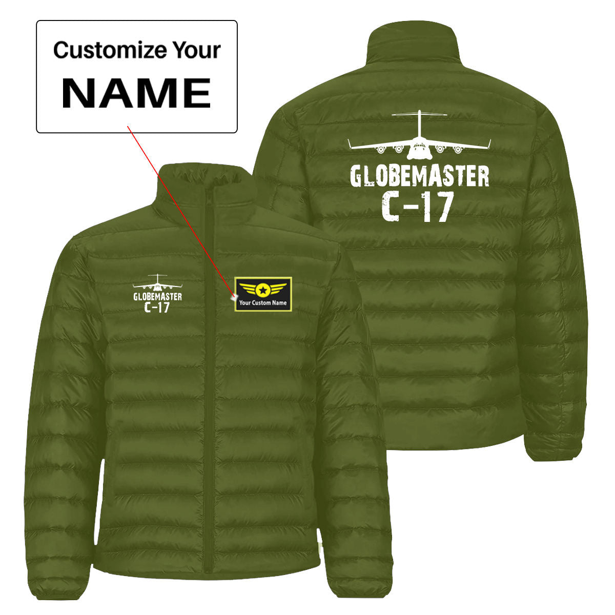 GlobeMaster C-17 & Plane Designed Padded Jackets