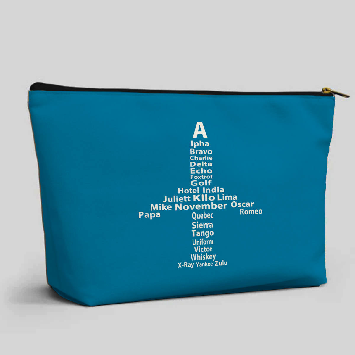 Airplane Shape Aviation Alphabet Designed Zipper Pouch