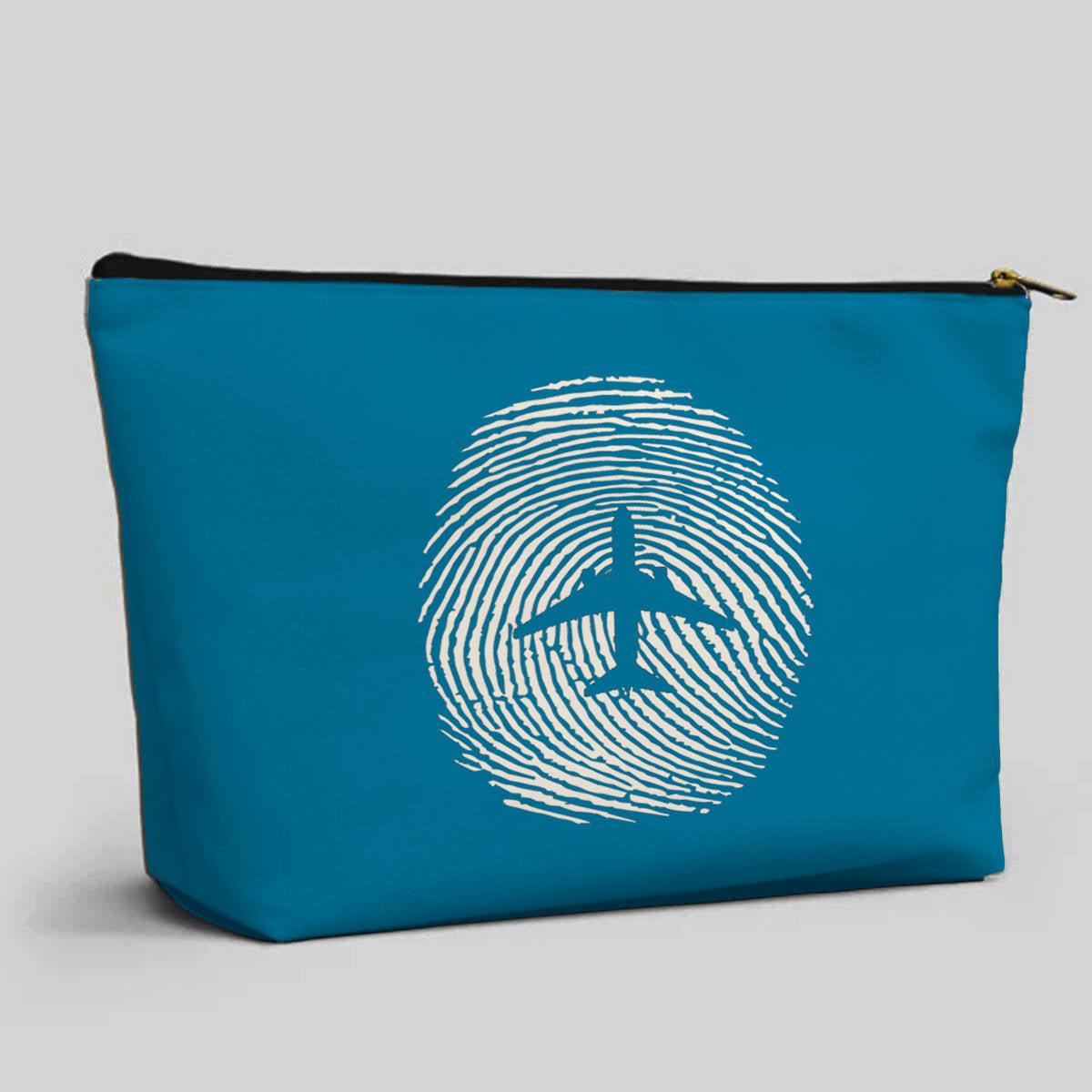 Aviation Finger Print Designed Zipper Pouch