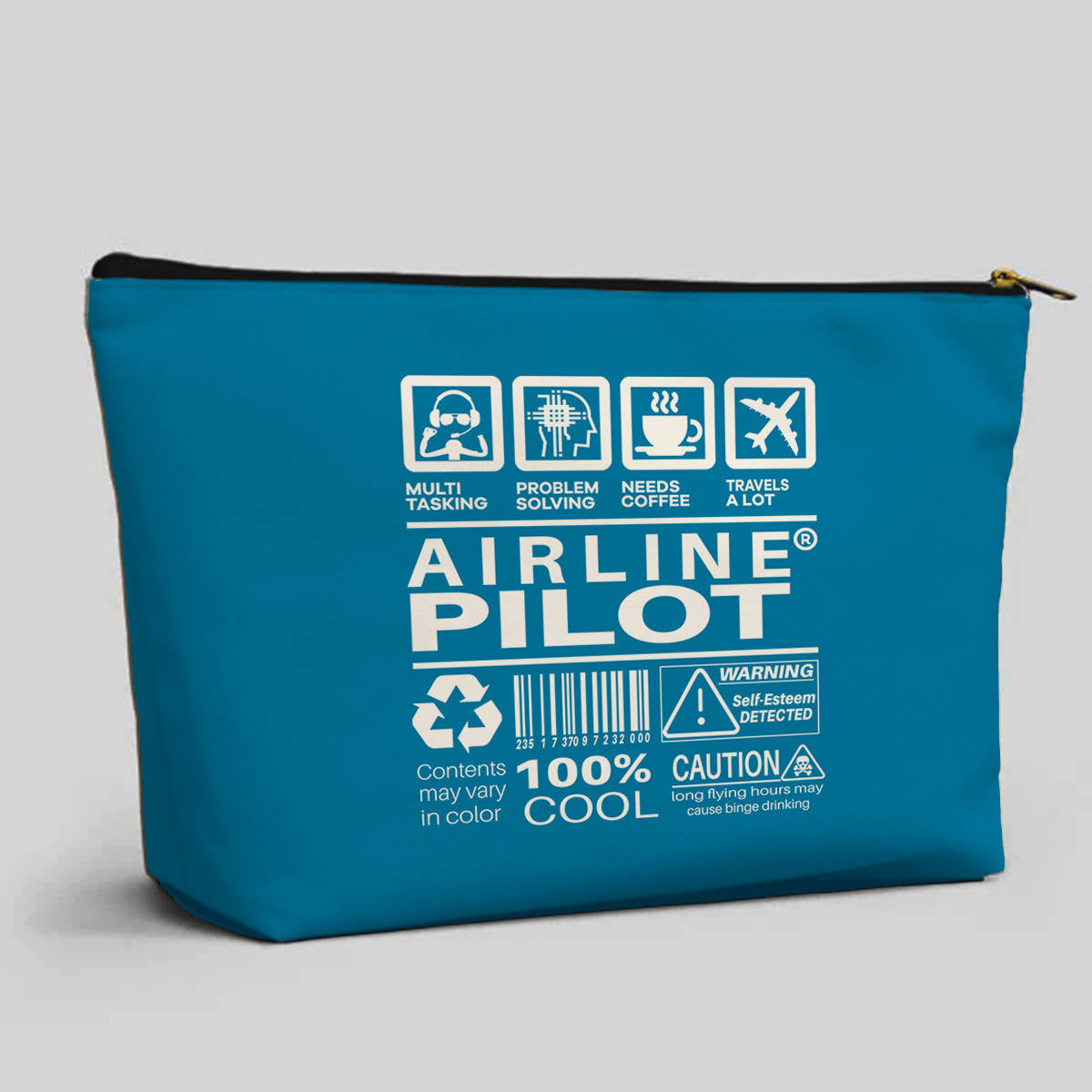 Airline Pilot Label Designed Zipper Pouch