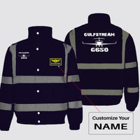 Thumbnail for Gulfstream G650 & Plane Designed Reflective Winter Jackets