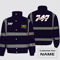 Thumbnail for Super Boeing 747 Intercontinental Designed Reflective Winter Jackets