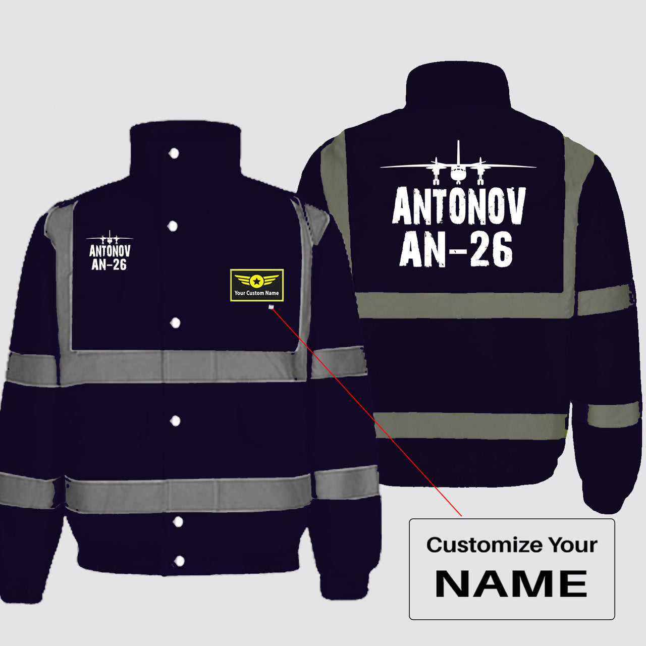 Antonov AN-26 & Plane Designed Reflective Winter Jackets