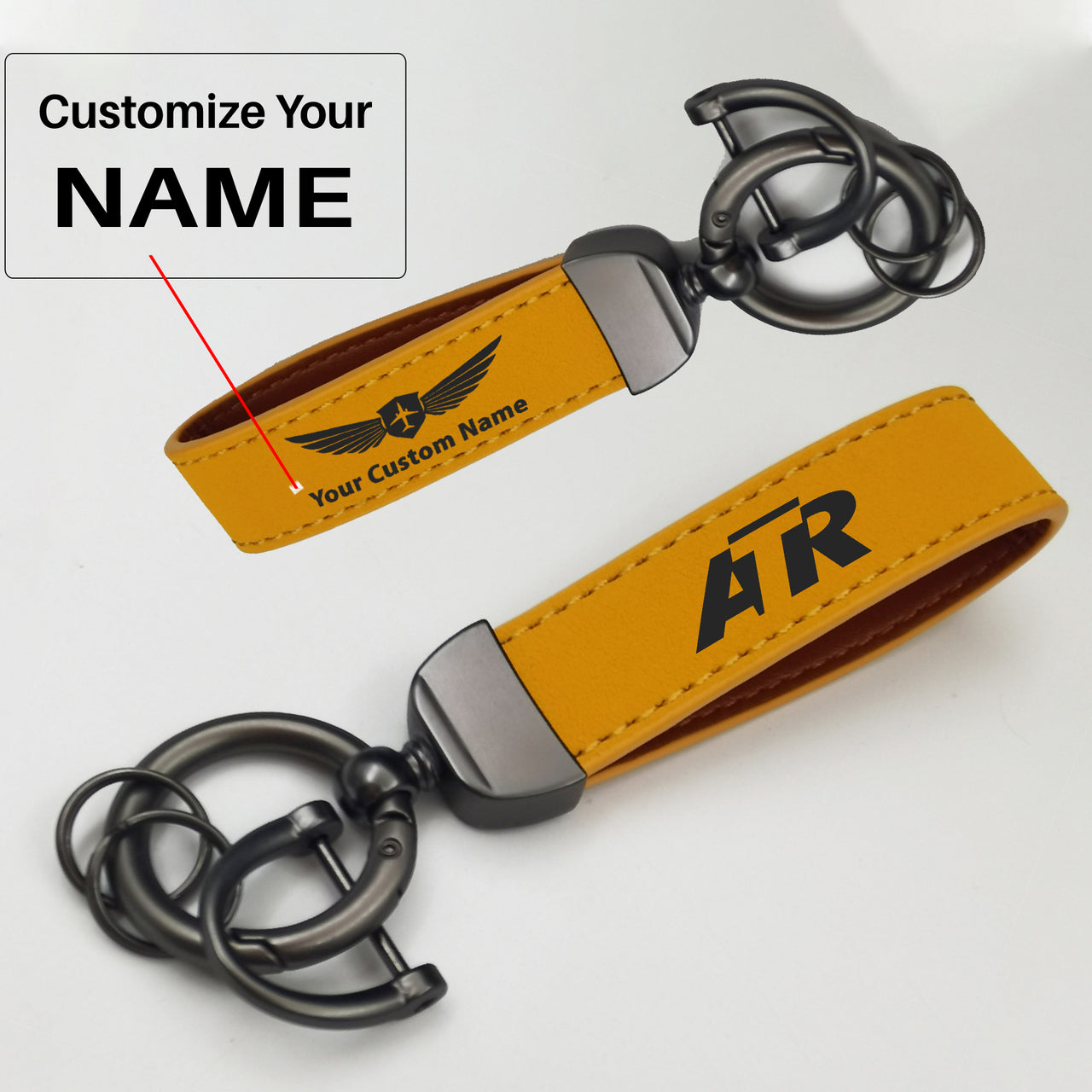 ATR & Text Design Horseshoe Buckle Key Chains