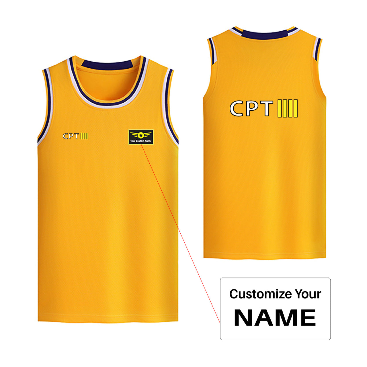 CPT & 4 Lines Designed Basketball Style Sports Tank Tops