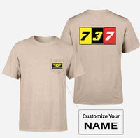 Thumbnail for Flat Colourful 737 Designed Pocket T-Shirts