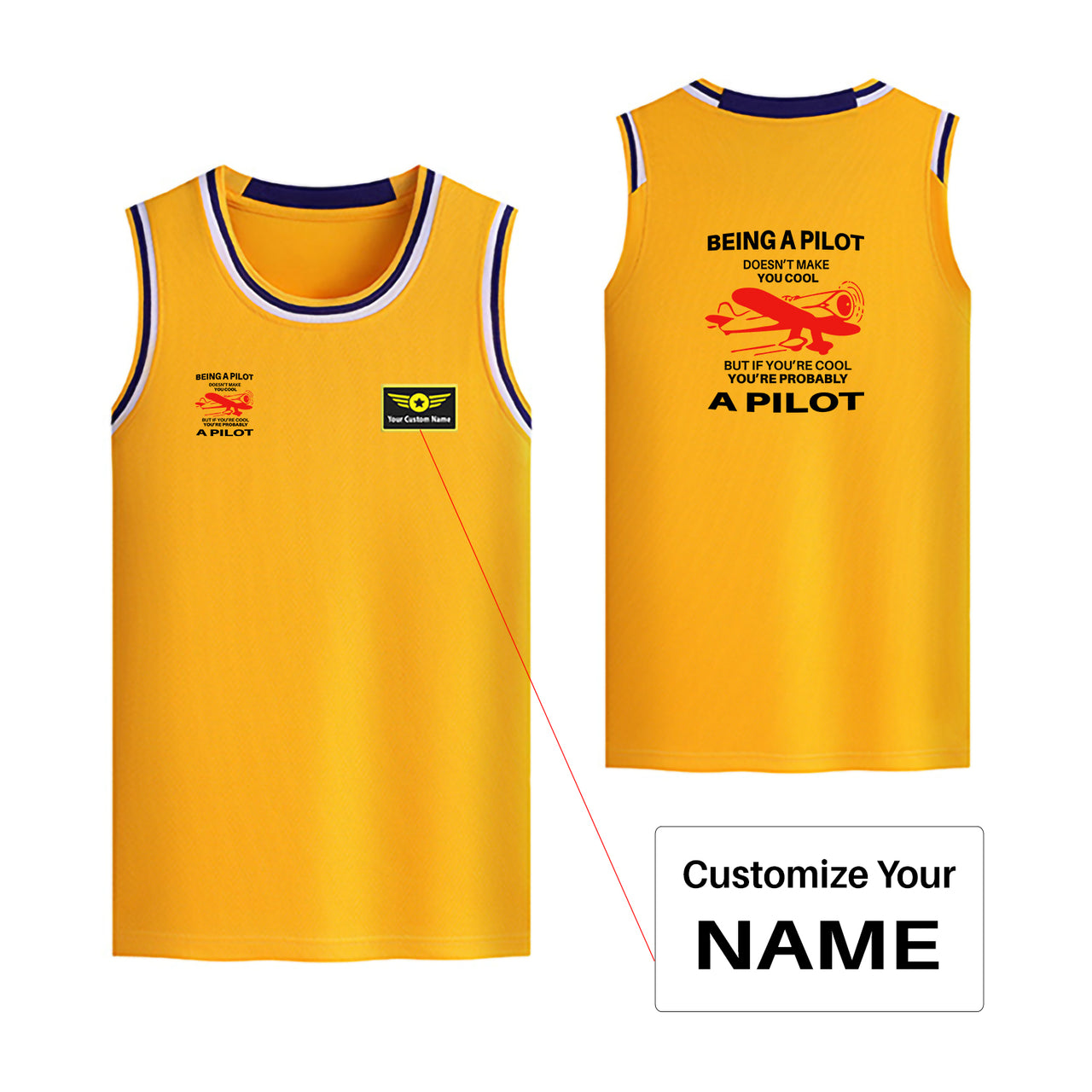 If You're Cool You're Probably a Pilot Designed Basketball Style Sports Tank Tops