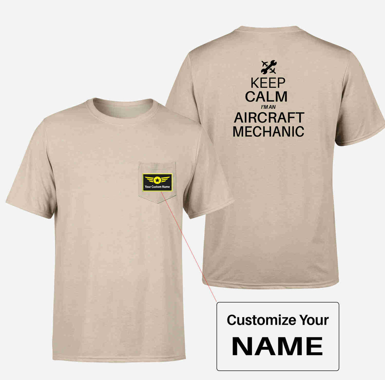 Aircraft Mechanic Designed Pocket T-Shirts