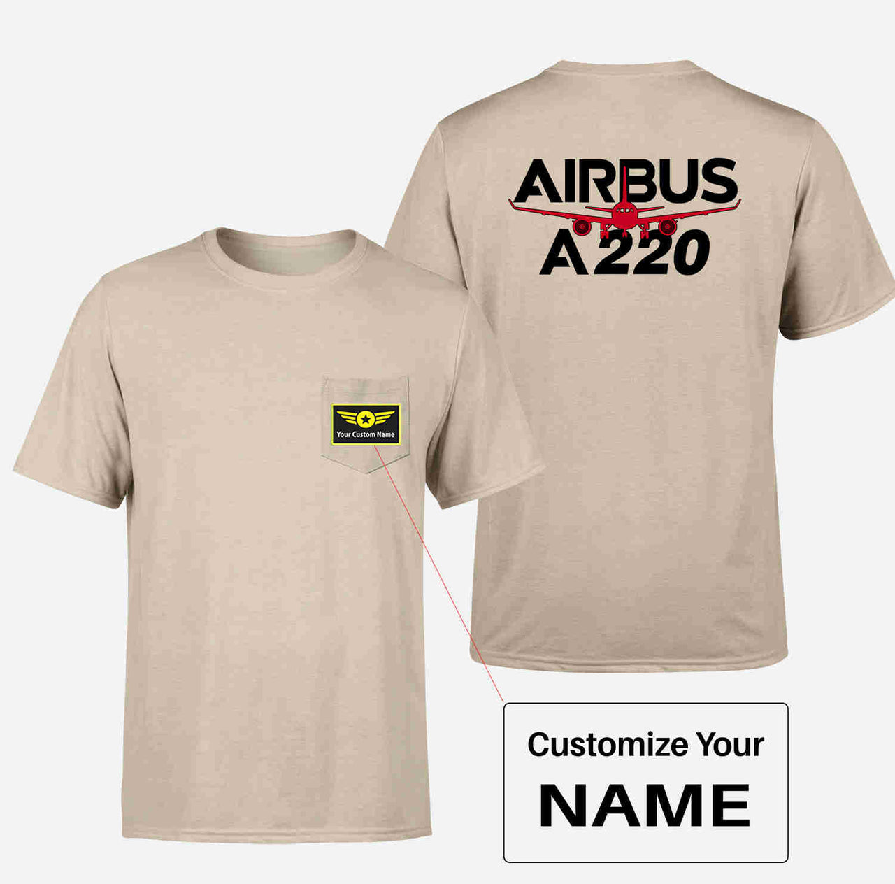 Amazing Airbus A220 Designed Pocket T-Shirts