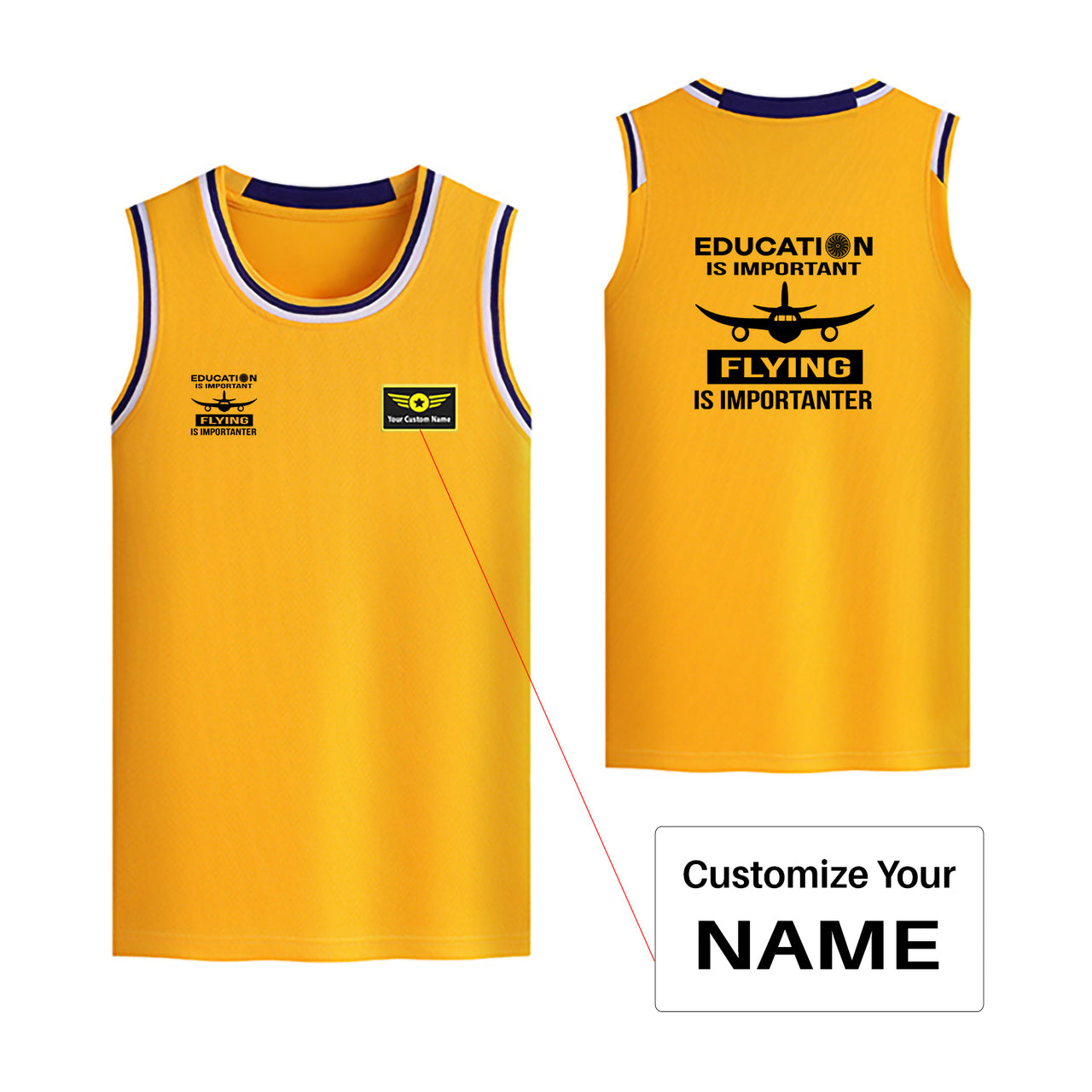 Flying is Importanter Designed Basketball Style Sports Tank Tops