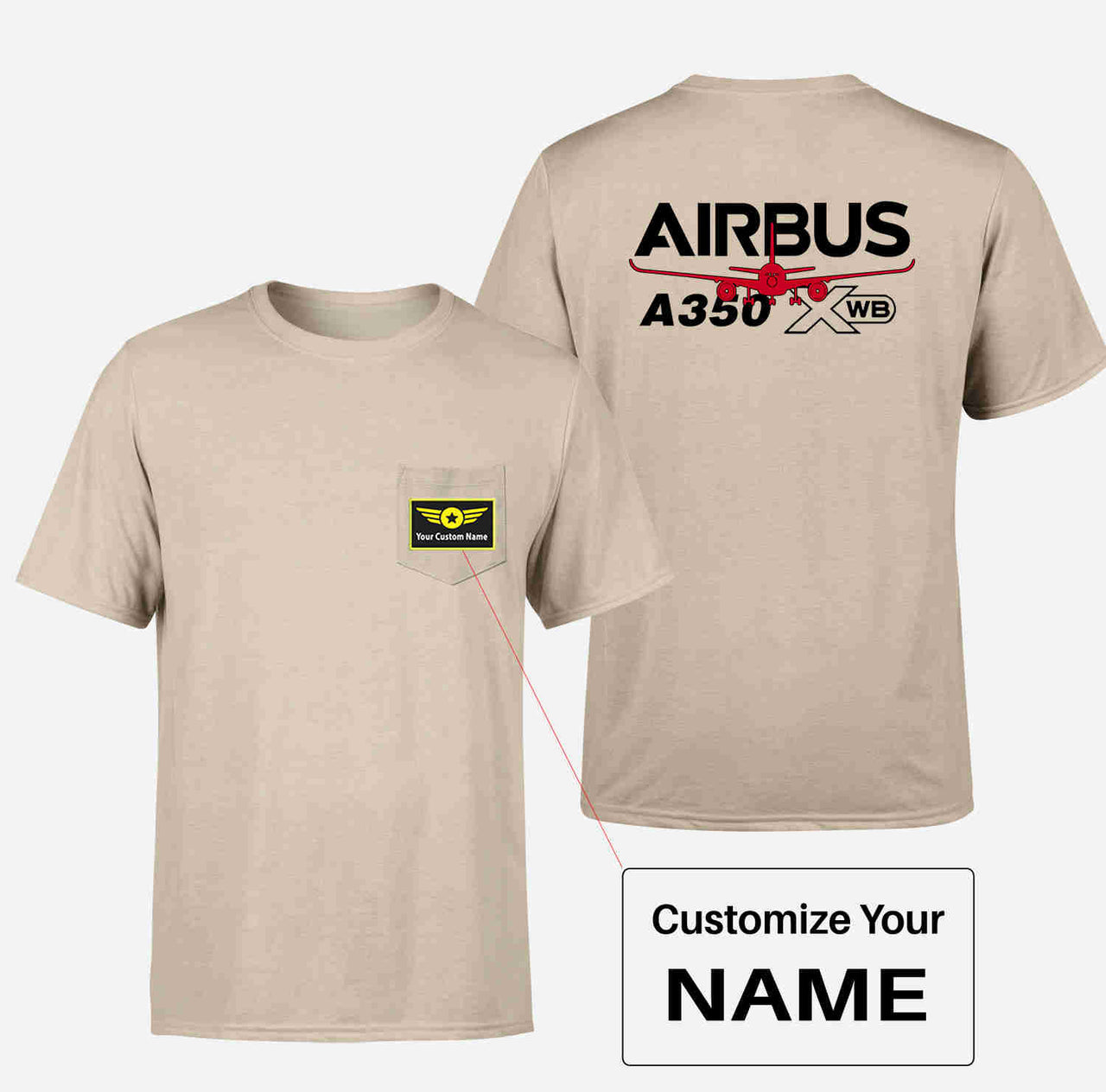 Amazing Airbus A350 XWB Designed Pocket T-Shirts