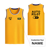 Thumbnail for Auto Pilot ON Designed Basketball Style Sports Tank Tops