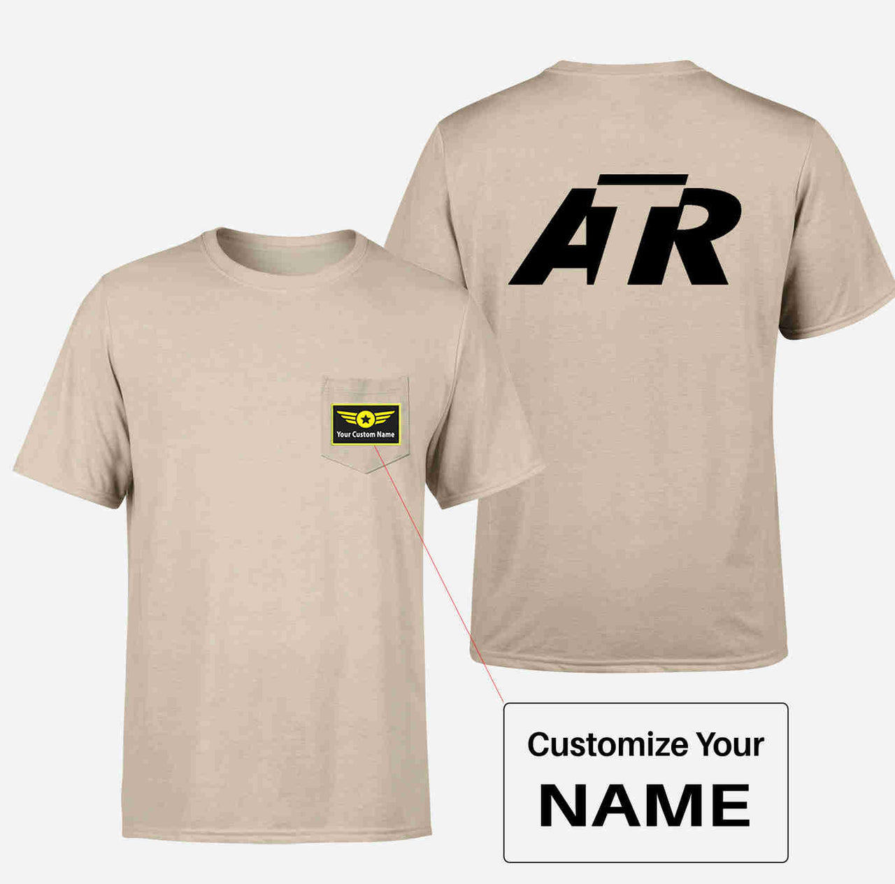 ATR & Text Designed Pocket T-Shirts