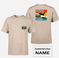 Thumbnail for Husband & Dad & Pilot & Legend Designed Pocket T-Shirts