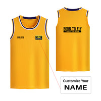 Thumbnail for Born To Fly Forced To Work Designed Basketball Style Sports Tank Tops