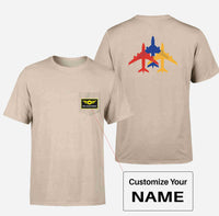 Thumbnail for Colourful 3 Airplanes Designed Pocket T-Shirts