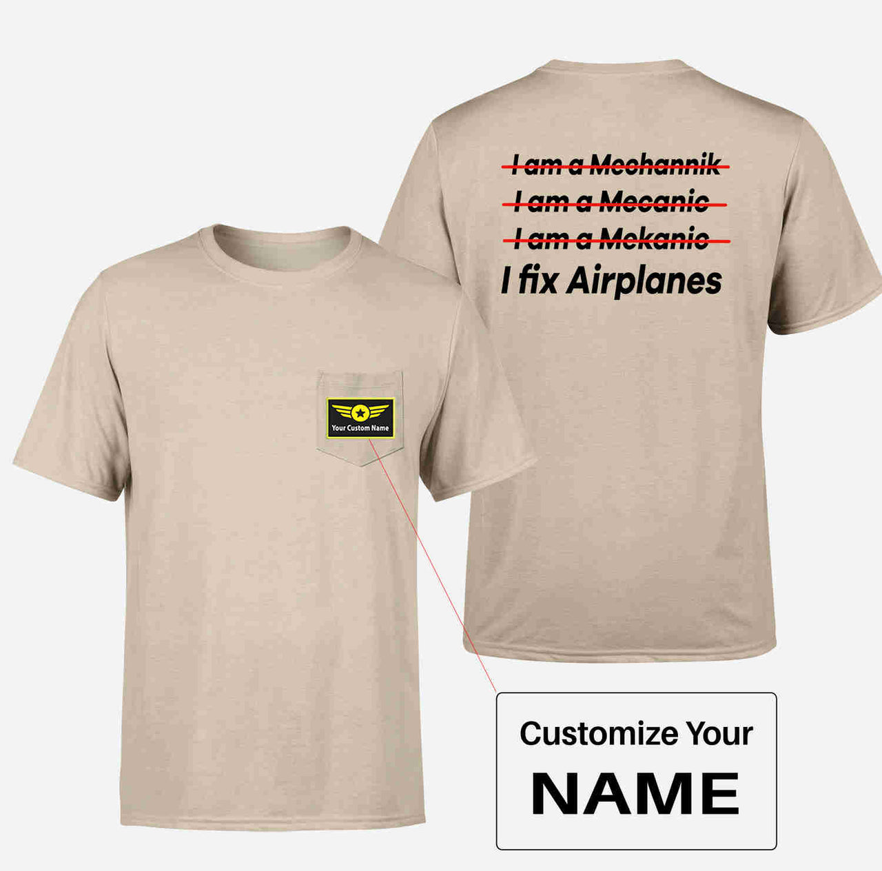 I Fix Airplanes Designed Pocket T-Shirts