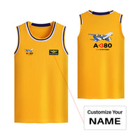 Thumbnail for Airbus A380 Love at first flight Designed Basketball Style Sports Tank Tops