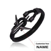 Thumbnail for (Edition 2) Super Quality Stylish Airplane Shape Bracelets Black (Pure Colours)