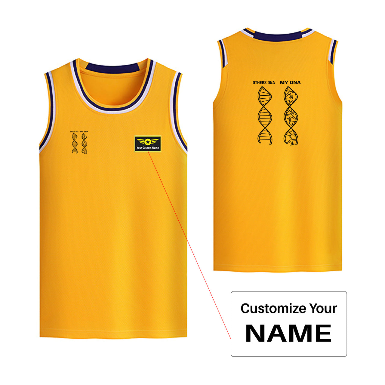 Aviation DNA Designed Basketball Style Sports Tank Tops