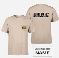 Thumbnail for Born To Fly Forced To Work Designed Pocket T-Shirts