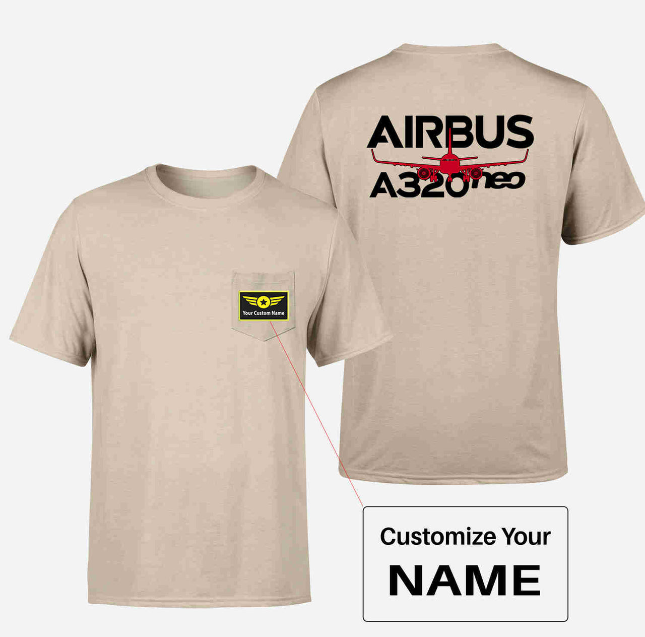 Amazing Airbus A320neo Designed Pocket T-Shirts