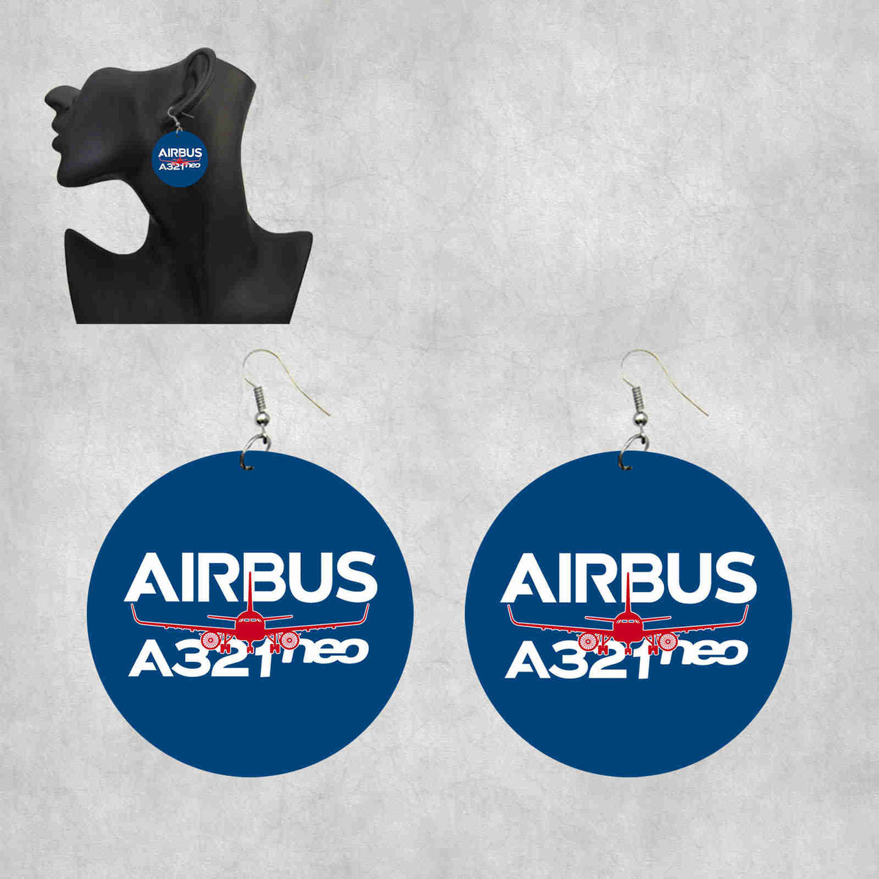 Amazing Airbus A321neo Designed Wooden Drop Earrings