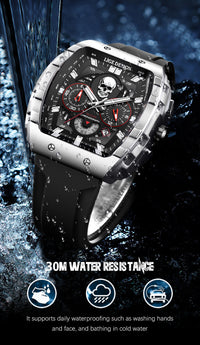 Thumbnail for Waterproof Quartz Skeleton Skull Dial Sports Watches Watch