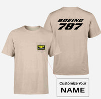 Thumbnail for Boeing 787 & Text Designed Pocket T-Shirts