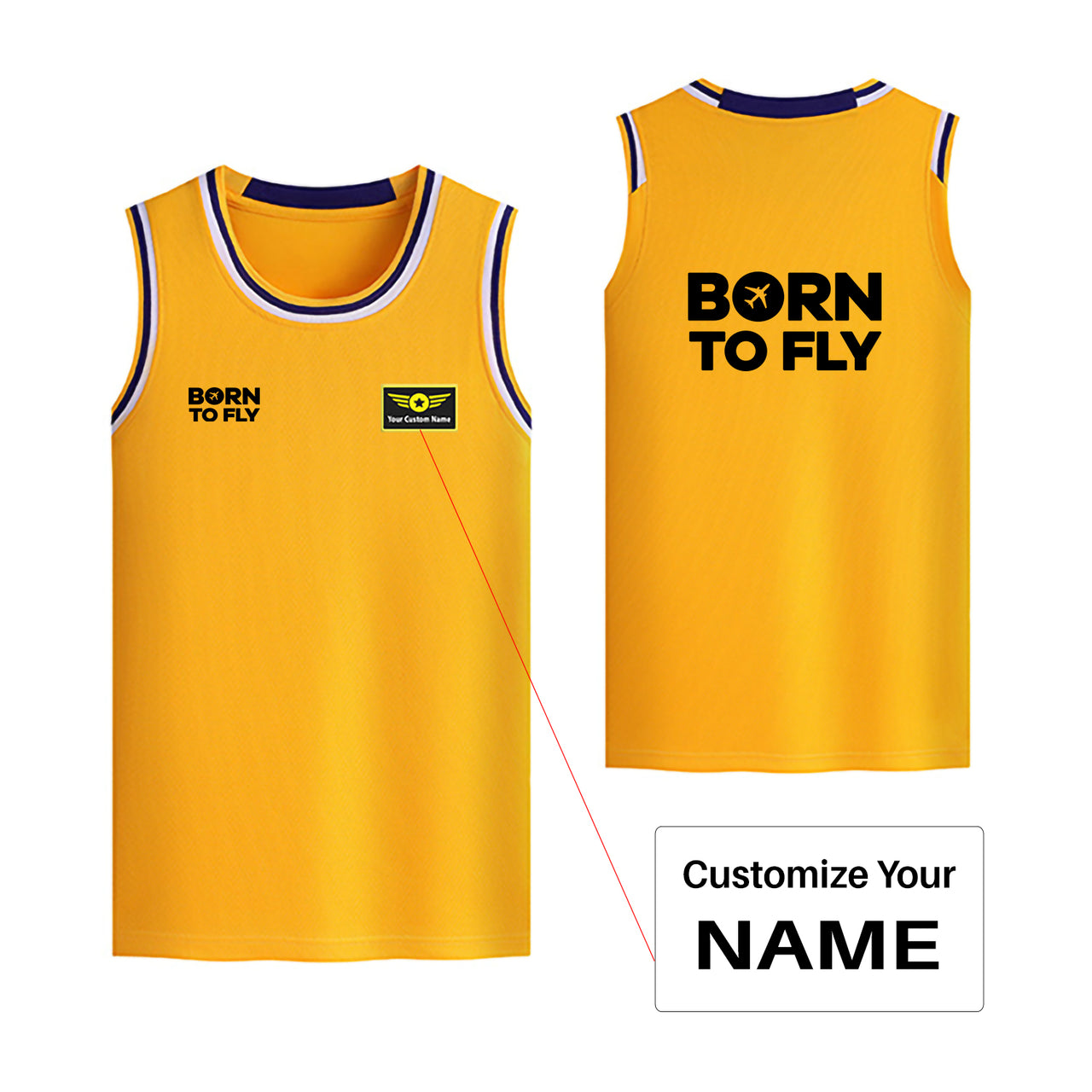 Born To Fly Special Designed Basketball Style Sports Tank Tops