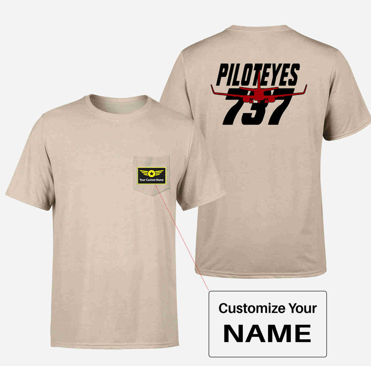 Amazing Piloteyes737 Designed Pocket T-Shirts